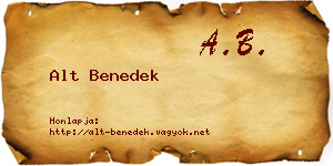 Alt Benedek névjegykártya