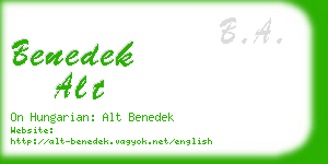 benedek alt business card